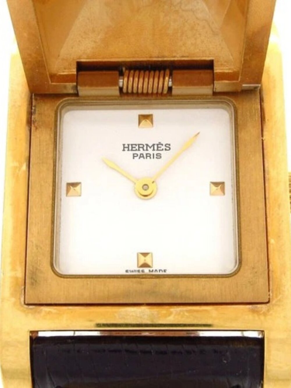 HERMES Medor 6***** Black Women's Wrist Watch